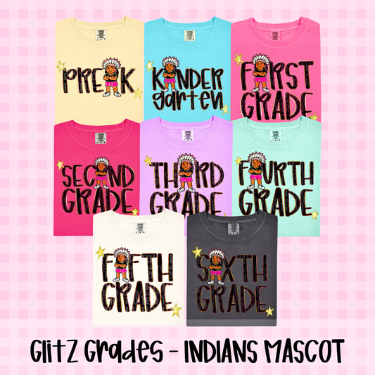 Glitz Indians School Grades Bundle PNG | Preppy Design School Shirt PNG | Teacher | School Spirit Digital | Trendy