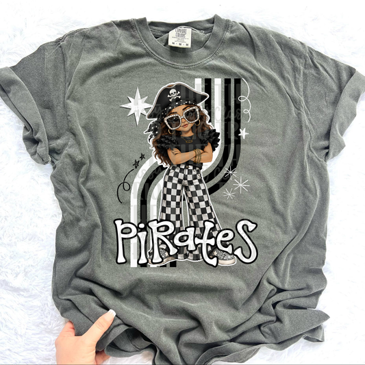 Pirates Retro Mascot PNG | Trendy Design School Shirt, Teacher, School Spirit Digital