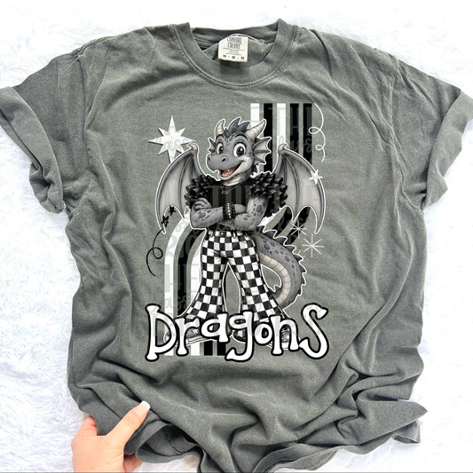 Dragons Retro Mascot PNG | Trendy Design School Shirt, Teacher, School Spirit Digital