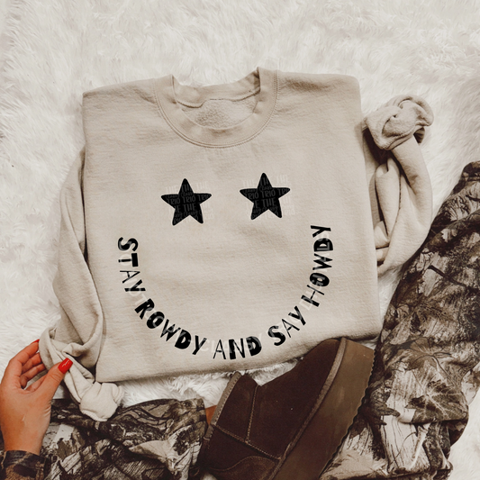Stay Rowdy Say Howdy Digital Design | PNG Shirt Design | Original Creator