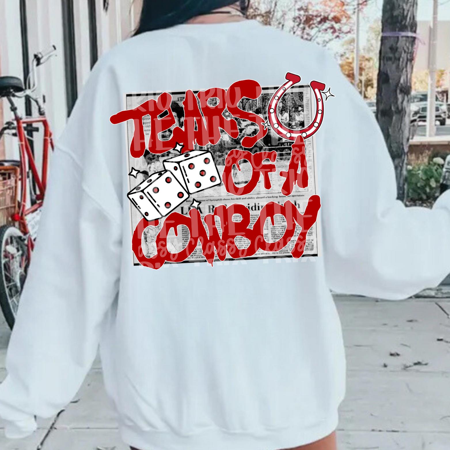 Tears of A Cowboy | Digital Design | PNG | Sublimation | Newspaper | Retro Western | Country Shirt Design | Trend Shirt | Vintage | Dice
