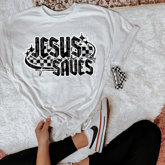 Jesus Saves | Faith Religious | Digital Design | PNG | Preppy | Christian | Y2K | Sublimation | T-Shirt Design | Trending Shirt