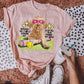 Preppy Softball Dog Golden Doodle | PNG | Digital Design | Floral | Ball Game | Sublimation | Shirt Design | Sports in Spring
