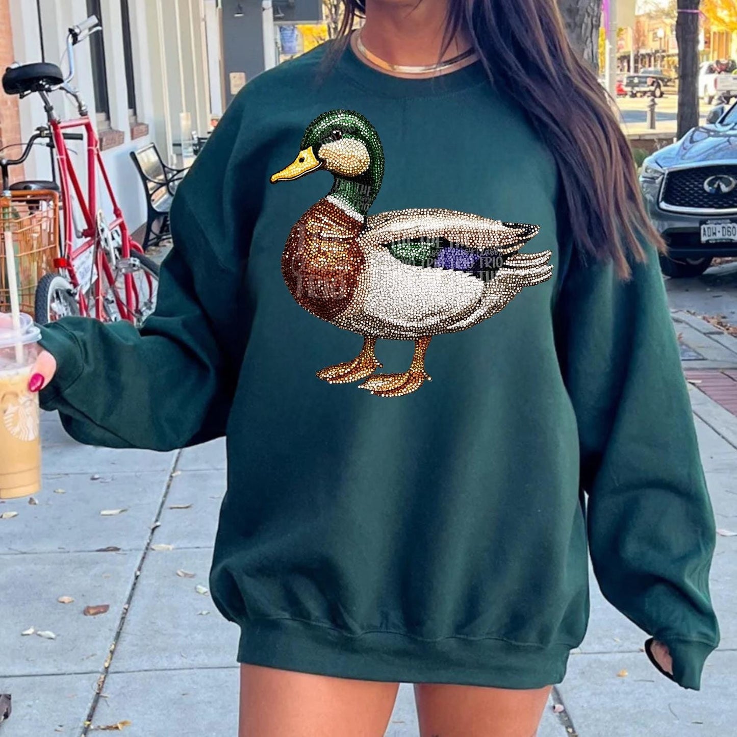 Faux Rhinestone Mallard Duck | Digital Design | PNG | Sublimation | DTF | Agriculture | Hunting Shirt Design | Country | Trending