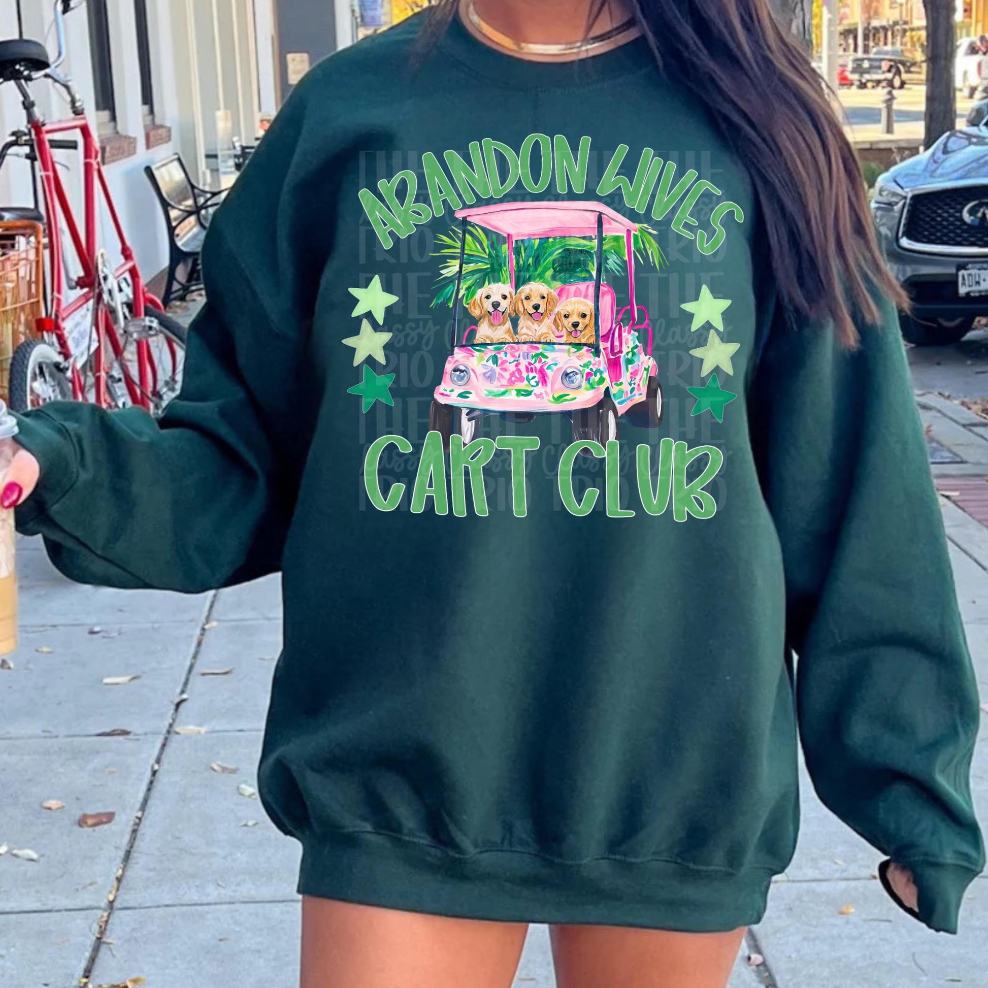 Preppy Abandon Wives Cart Club | PNG | Digital Design | Golf Cart Caddy | Floral | Sublimation | DTF | Shirt Design | Trending