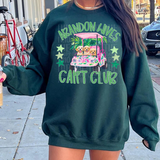 Preppy Abandon Wives Cart Club | PNG | Digital Design | Golf Cart Caddy | Floral | Sublimation | DTF | Shirt Design | Trending