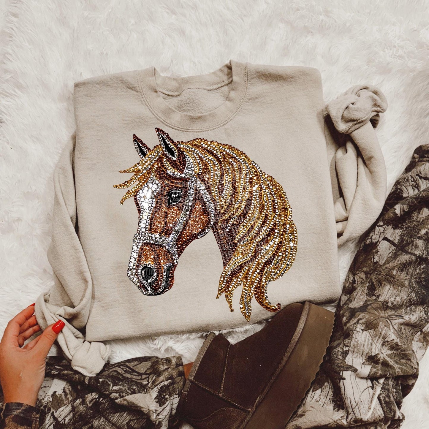 Faux Rhinestone Horse | Digital Design | PNG | Sublimation | DTF | Agriculture | Dazzle | Shirt Design | Country | Trending | Farming