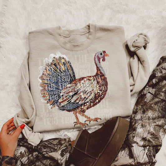 Faux Rhinestone Turkey | Digital Design | PNG | Sublimation | DTF | Agriculture | Dazzle | Shirt Design | Country | Trending | Hunting