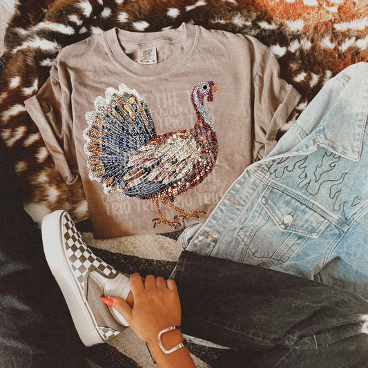 Faux Rhinestone Turkey | Digital Design | PNG | Sublimation | DTF | Agriculture | Dazzle | Shirt Design | Country | Trending | Hunting