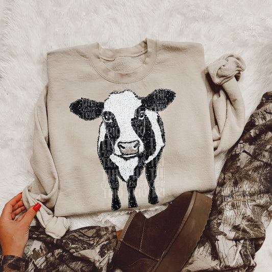 Faux Rhinestone Cow Forward | Digital Design | PNG | Sublimation | DTF | Agriculture | Dazzle | Shirt Design | Country | Trending | Farming