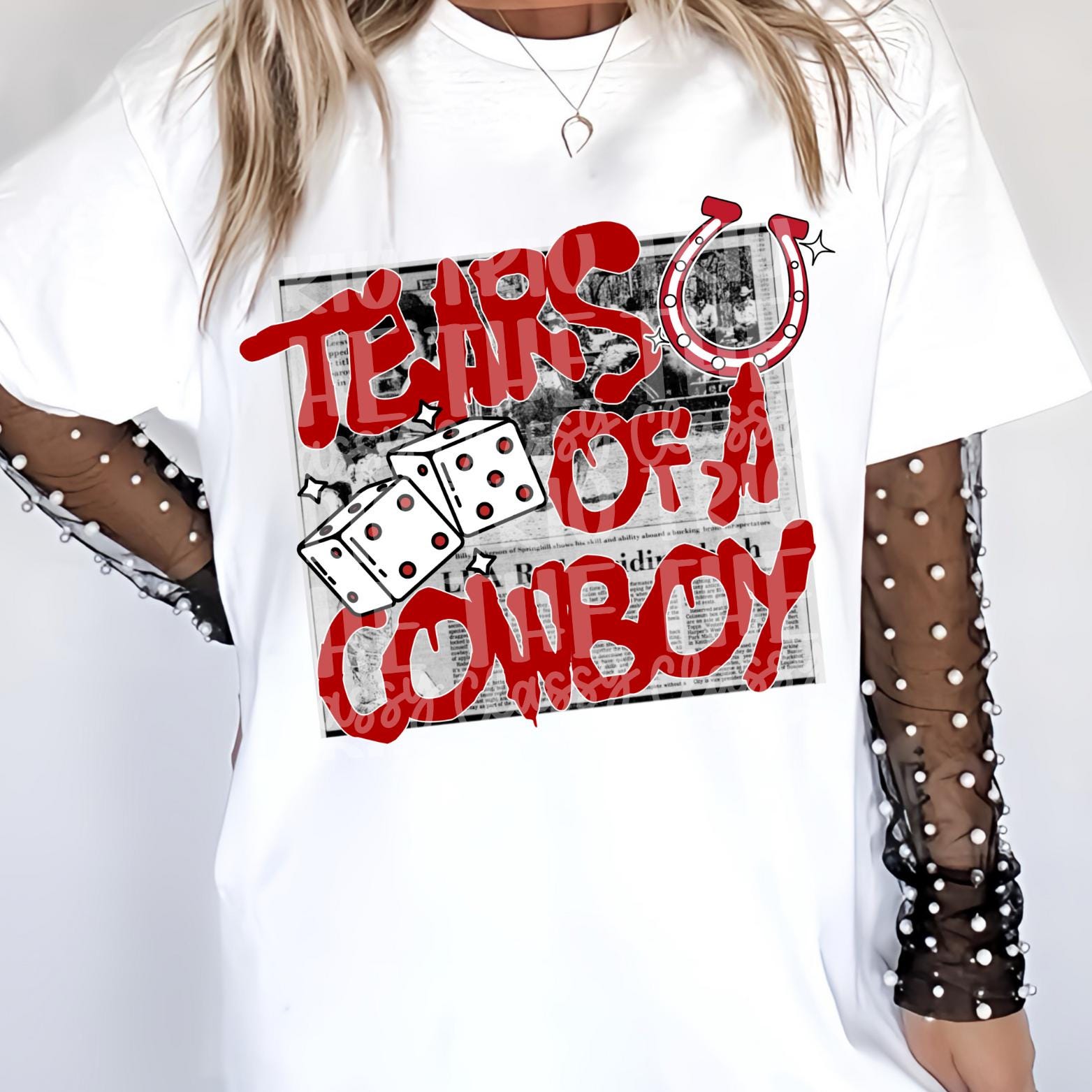Tears of A Cowboy | Digital Design | PNG | Sublimation | Newspaper | Retro Western | Country Shirt Design | Trend Shirt | Vintage | Dice
