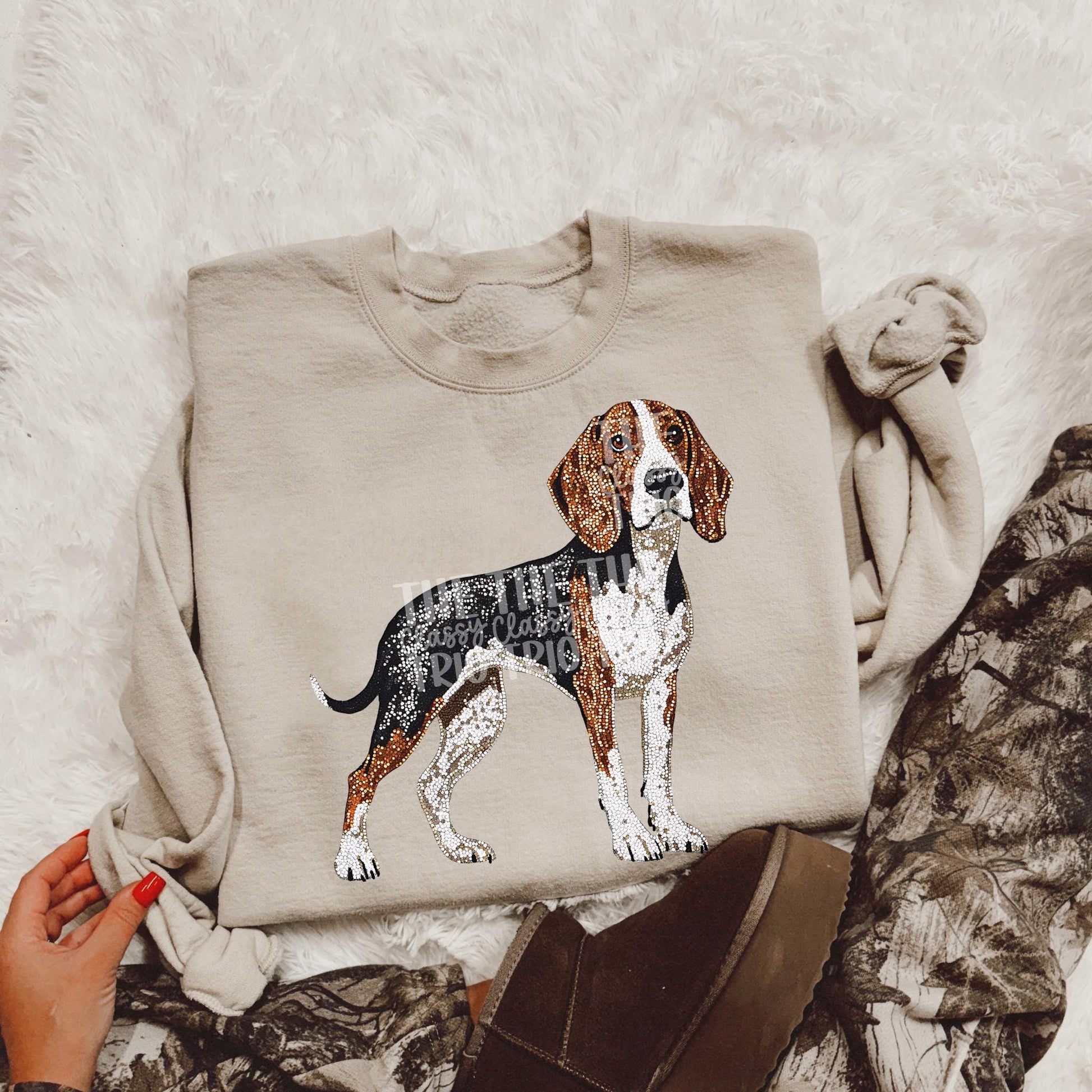 Faux Rhinestone Blood Hound Dog | Digital Design | PNG | Sublimation | DTF | Dog Breed | Shirt Design | Hunting Dog Country | Trending