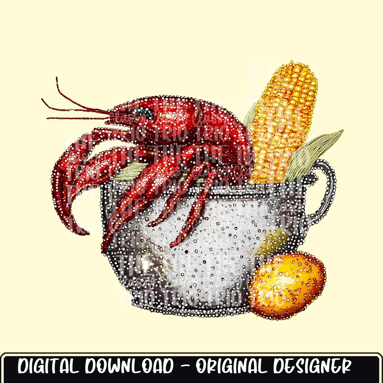 Faux Rhinestone Crawfish Boil | Digital Design | PNG | Sublimation | DTF | Crawfish | Shirt Design | Country | Trending