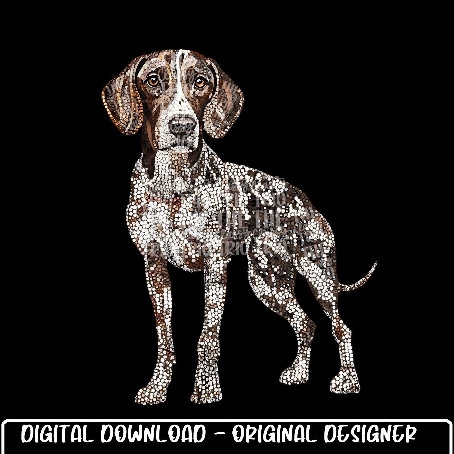 Faux Rhinestone GSP Dog | Digital Design | PNG | Sublimation | Agriculture | German Shorthair Pointer | Shirt Design | Country | Trending
