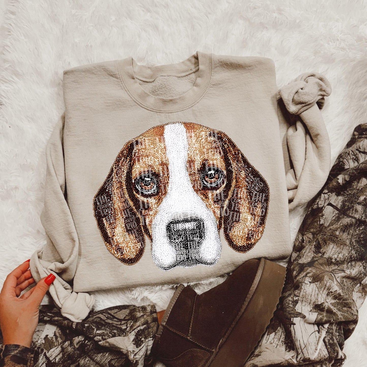 Faux Rhinestone Beagle Dog | Digital Design | PNG | Sublimation | DTF | Beagle | Shirt Design | Original Designer | Trending