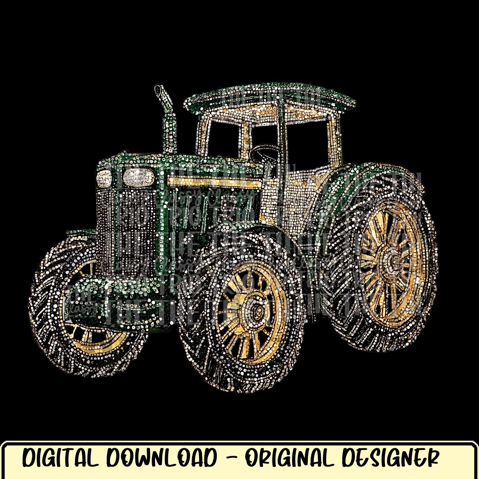 Faux Rhinestone Tractor | Digital Design | PNG | Sublimation | Agriculture | Dazzle | Country Shirt Design | Farmer Wife
