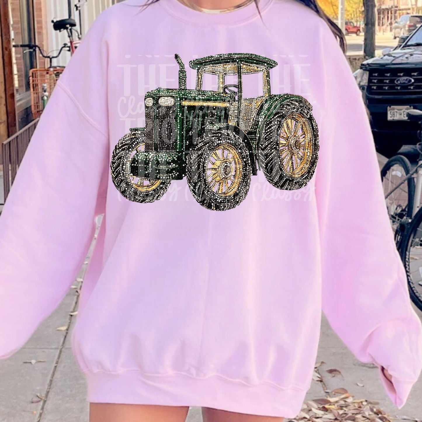Faux Rhinestone Tractor | Digital Design | PNG | Sublimation | Agriculture | Dazzle | Country Shirt Design | Farmer Wife
