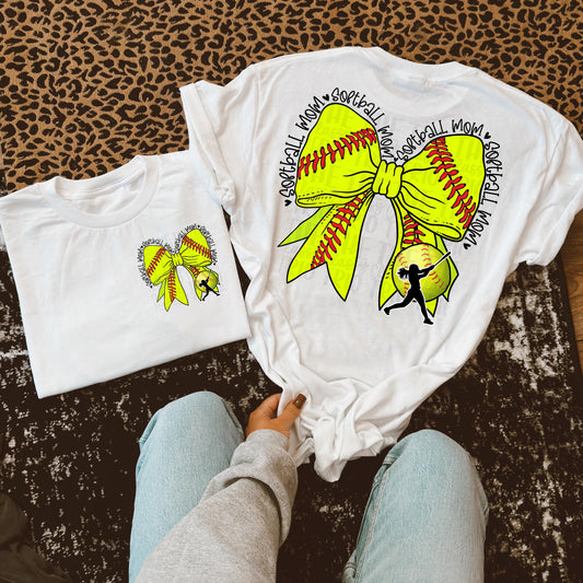 Softball Mom | Digital Design | PNG | Sublimation | Coquette | Bow| Shirt Design | Trending