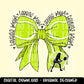 Tennis Sport Mom | Digital Design | PNG | Sublimation | Coquette | Bow | Shirt Design | Trending | Mom