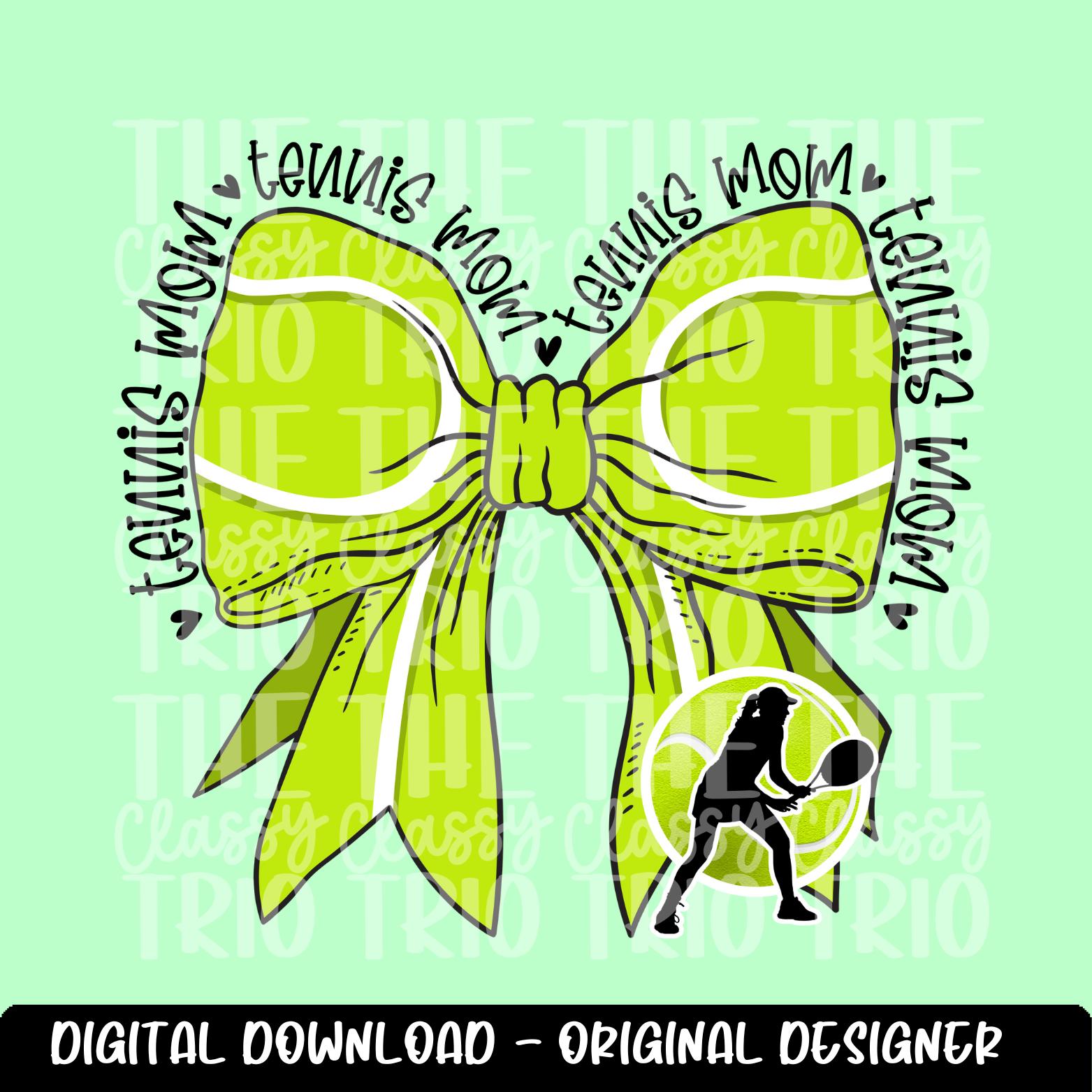 Tennis Sport Mom | Digital Design | PNG | Sublimation | Coquette | Bow | Shirt Design | Trending | Mom
