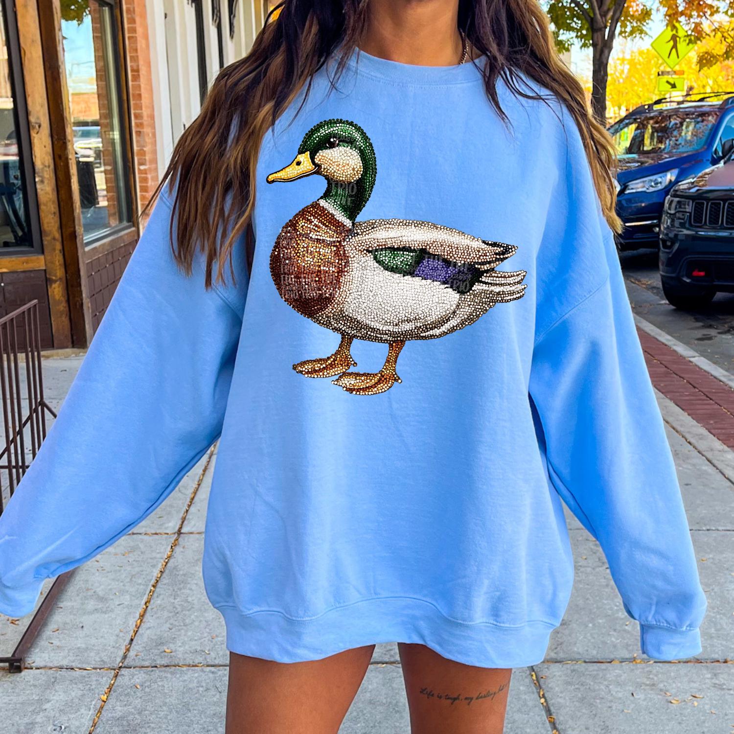 Faux Rhinestone Mallard Duck | Digital Design | PNG | Sublimation | DTF | Agriculture | Hunting Shirt Design | Country | Trending