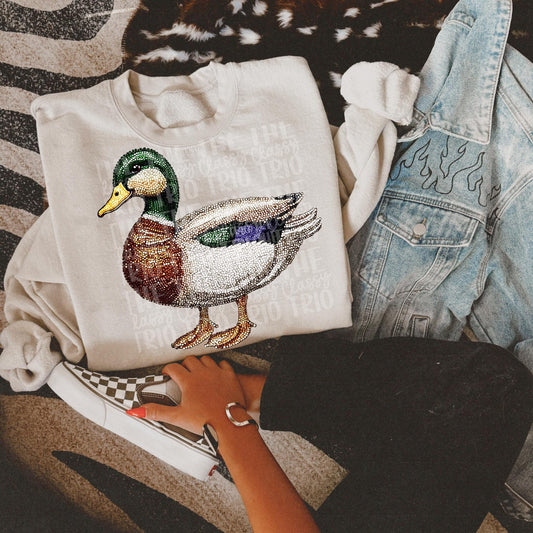 Faux Rhinestone Mallard Duck | Digital Design | PNG | Sublimation | DTF | Agriculture | Hunting Shirt Design | Country | Trending