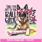 Preppy Softball Dog German Shepherd | PNG | Digital Design | Floral | Ball Game| Sublimation DTF | Shirt Design | Sports in Spring