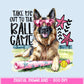 Preppy Softball Dog German Shepherd | PNG | Digital Design | Floral | Ball Game| Sublimation DTF | Shirt Design | Sports in Spring