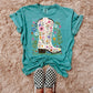 Western Floral Cowboy Boot | Digital Design | PNG | Sublimation | Preppy Flowers | Doodle Chalk | Kid Adult Shirt Design | Original Creator