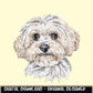 Faux Rhinestone Maltipoo Dog | Digital Design | PNG | Sublimation | DTF | Dog Breed | Shirt Design | Country | Trending