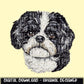 Faux Rhinestone Shihtzu Dog | Digital Design | PNG | Sublimation | DTF | Dog Breed | Shirt Design | Black and White | Trending