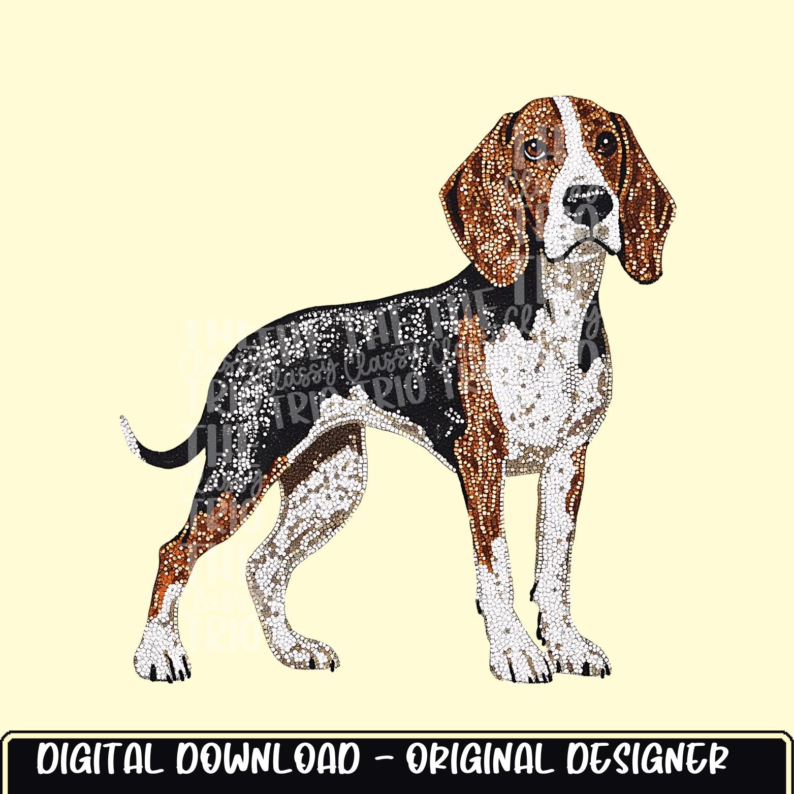 Faux Rhinestone Blood Hound Dog | Digital Design | PNG | Sublimation | DTF | Dog Breed | Shirt Design | Hunting Dog Country | Trending