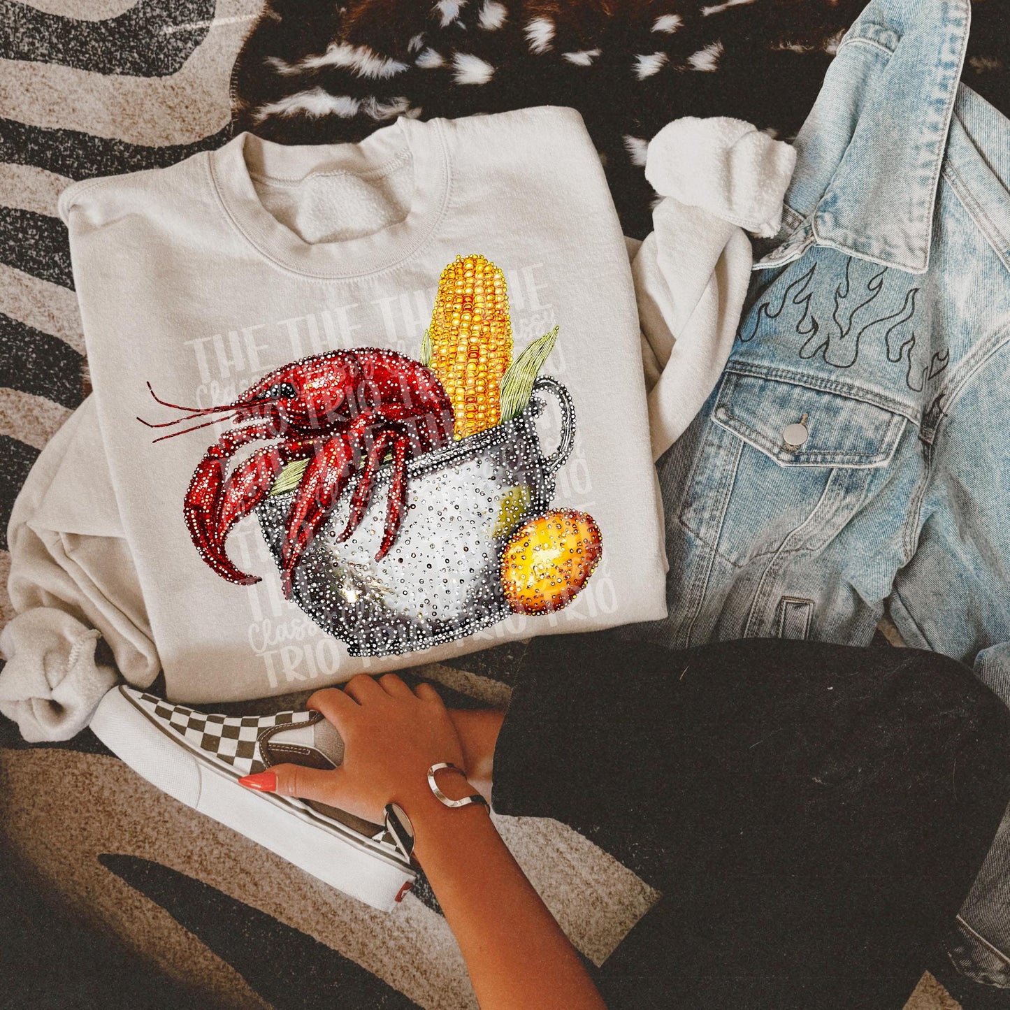 Faux Rhinestone Crawfish Boil | Digital Design | PNG | Sublimation | DTF | Crawfish | Shirt Design | Country | Trending