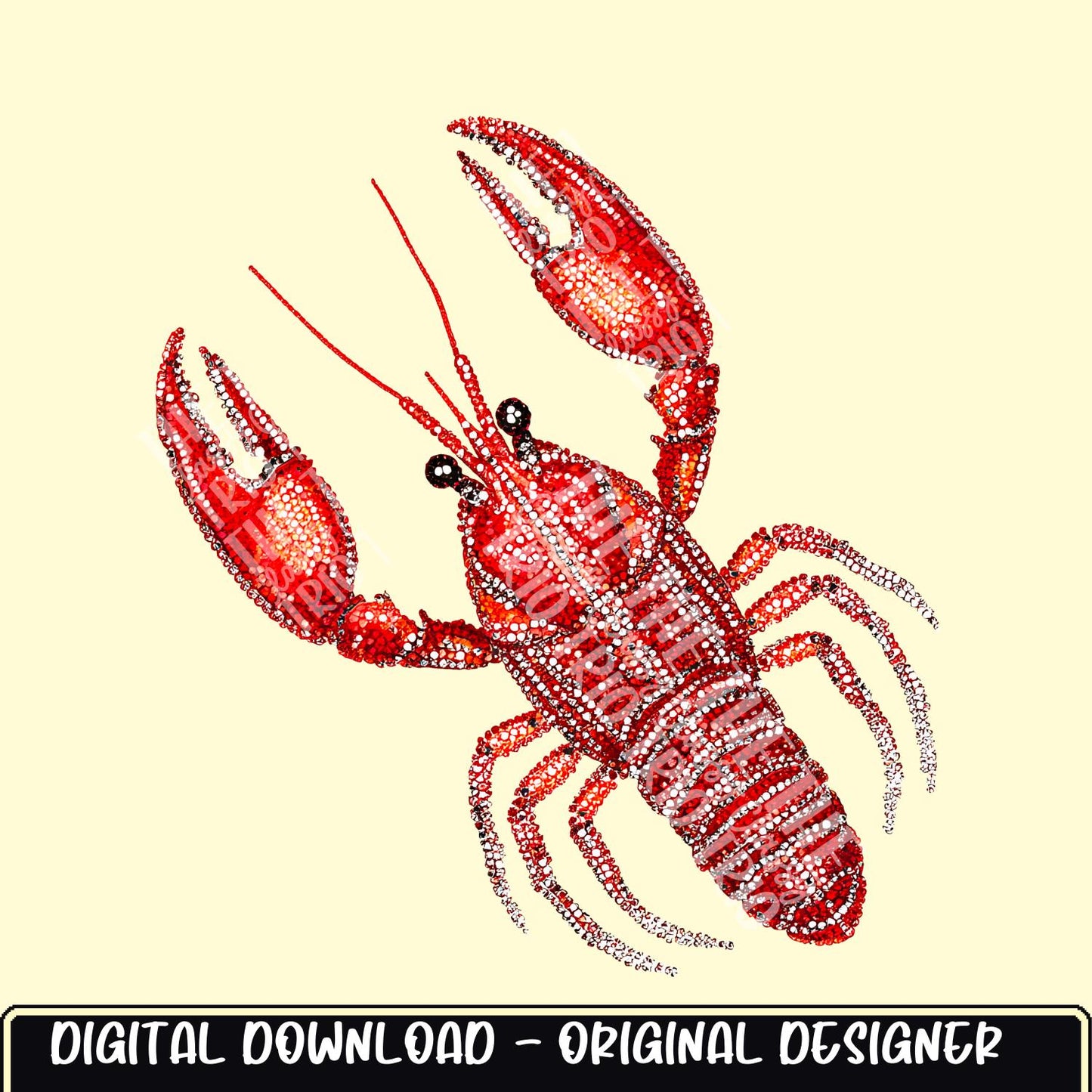 Faux Rhinestone Crawfish | Digital Design | PNG | Sublimation | DTF | Crawfish Boil | Shirt Design | Country | Trending