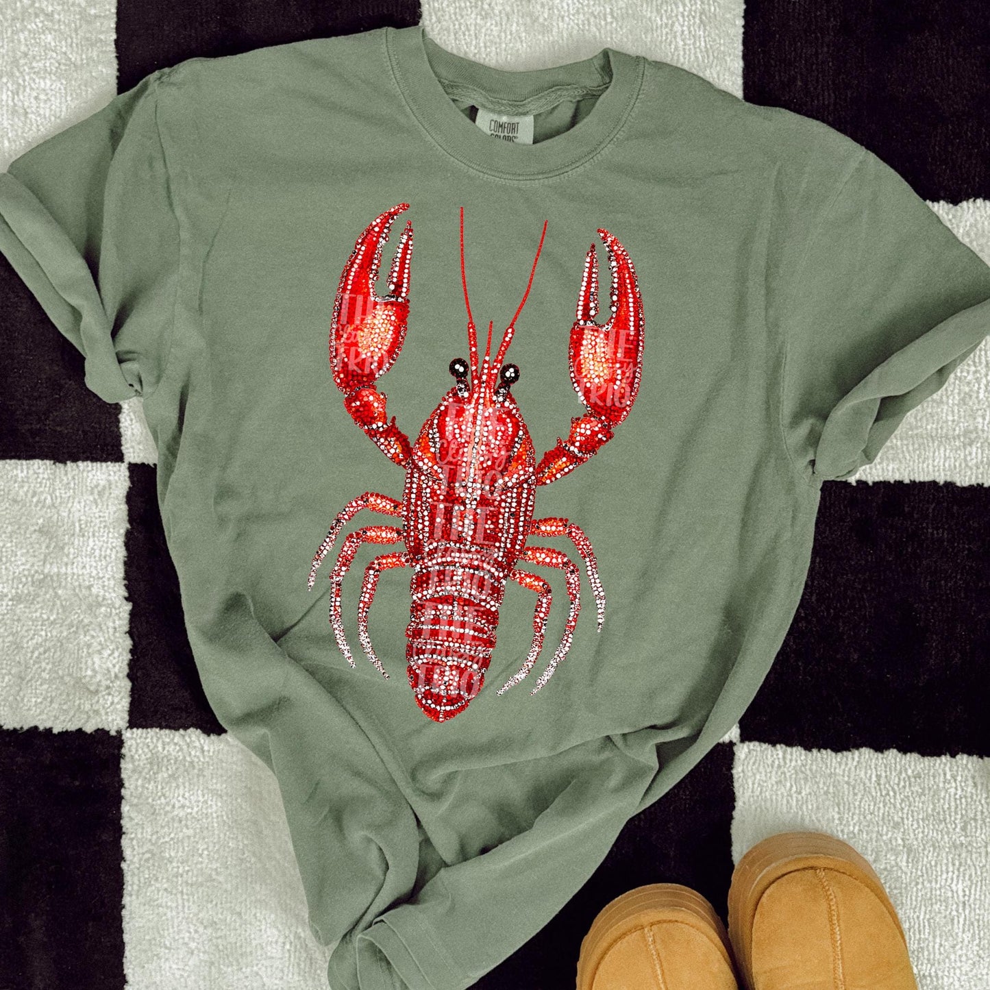 Faux Rhinestone Crawfish | Digital Design | PNG | Sublimation | DTF | Crawfish Boil | Shirt Design | Country | Trending