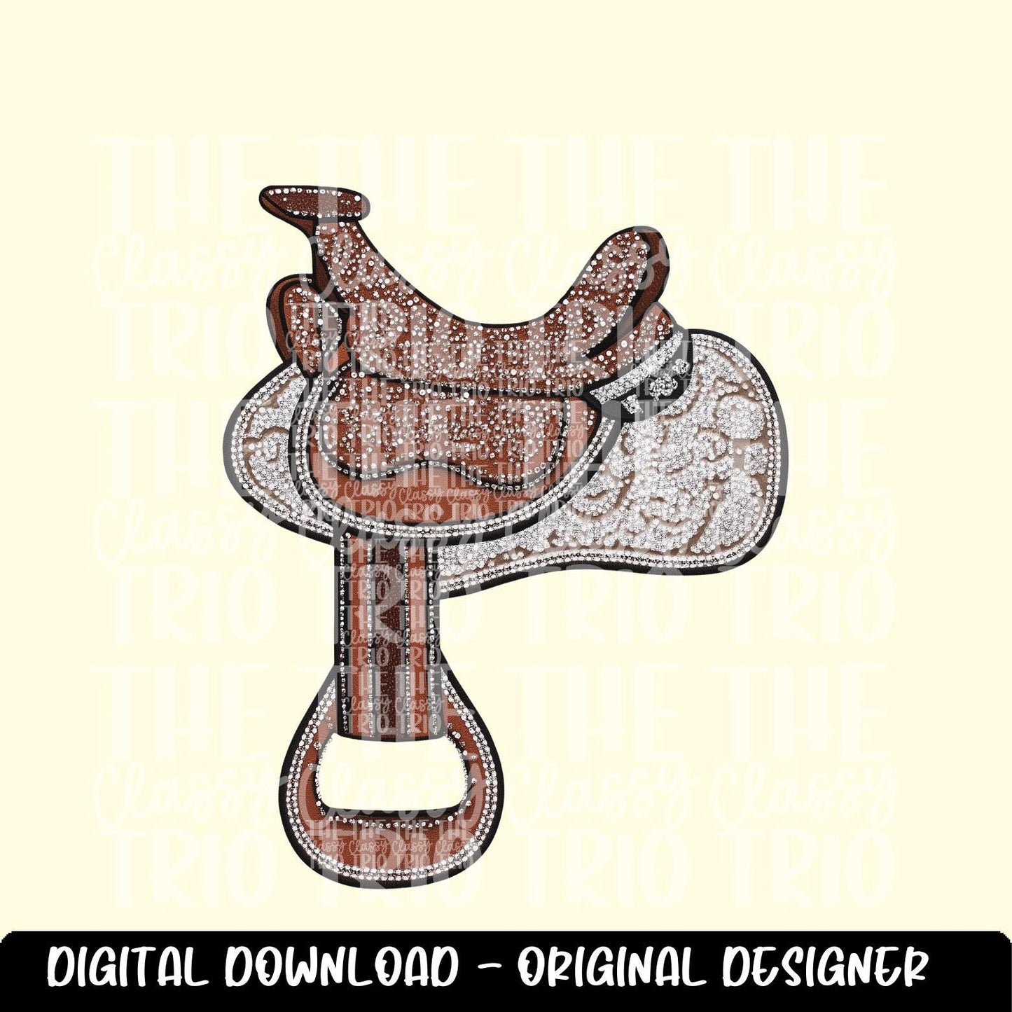 Faux Rhinestone Saddle | Digital Design | PNG | Sublimation | DTF | Horse Riding | Western Shirt Design | Country | Trending