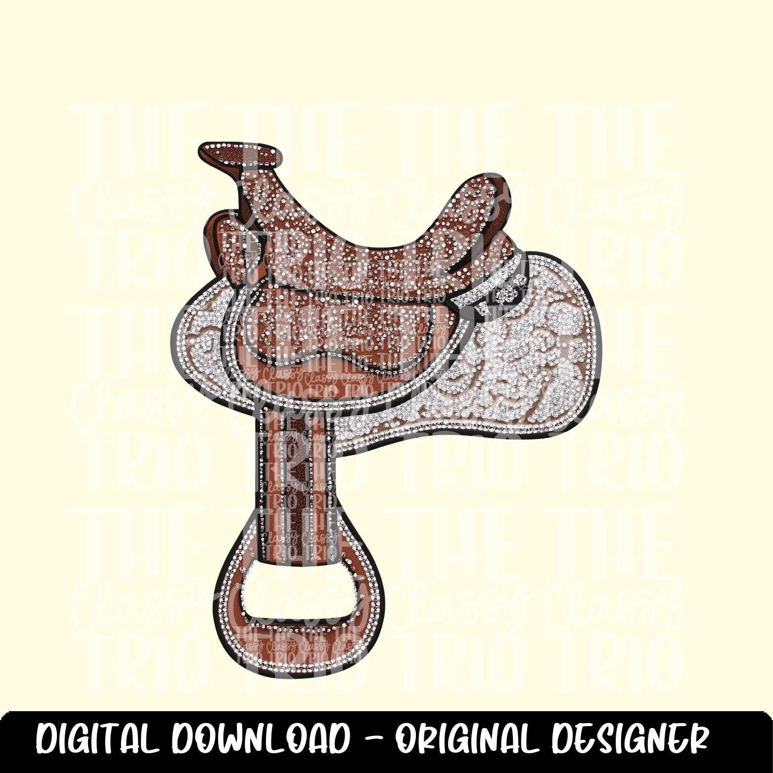 Faux Rhinestone Saddle | Digital Design | PNG | Sublimation | DTF | Horse Riding | Western Shirt Design | Country | Trending