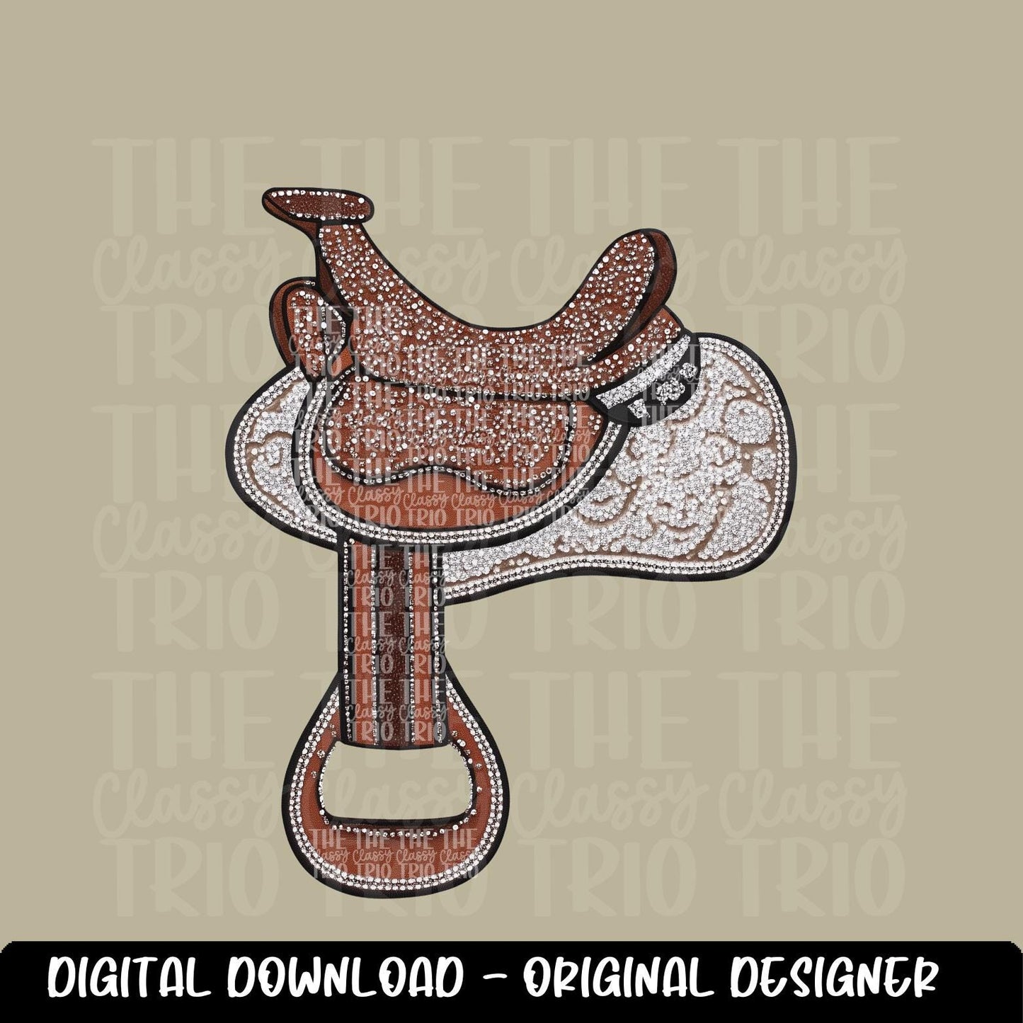 Faux Rhinestone Saddle | Digital Design | PNG | Sublimation | DTF | Horse Riding | Western Shirt Design | Country | Trending