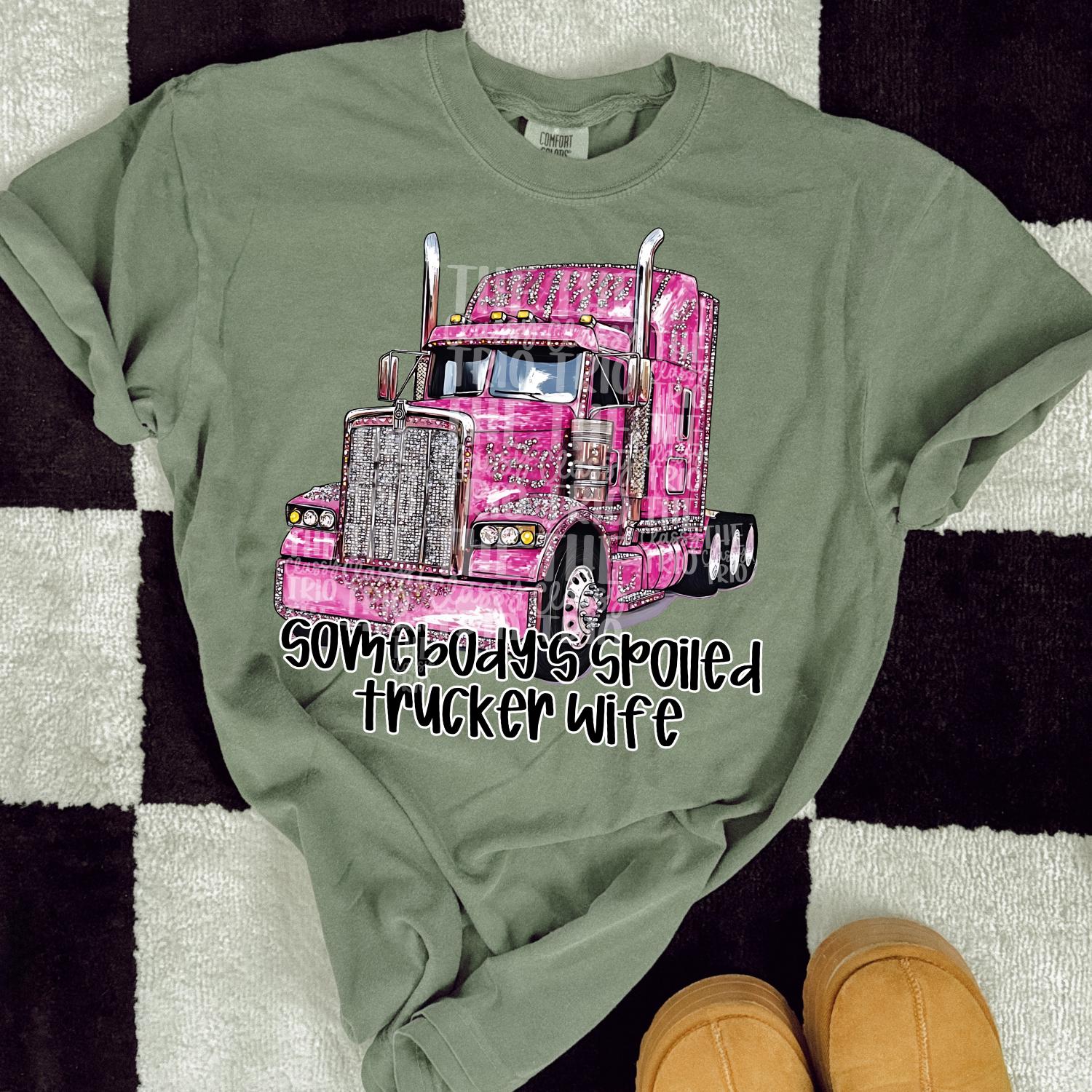 Faux Rhinestone Somebody's Spoiled Trucker Wife | Digital Design | PNG | Sublimation | DTF | Shirt Design | Original Designer | Trending