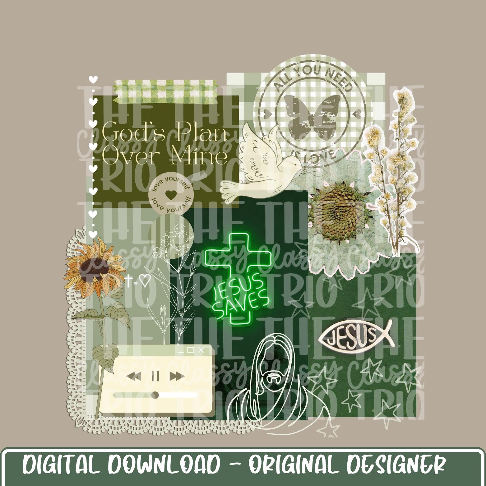 Jesus Bible Themed Collage | Digital Design | PNG | Sublimation Trending | Bible | Kid Adult Shirt Design | Original Creator | Gods Plan
