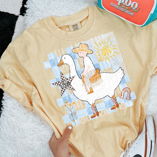 Silly Goose Western Funny Collage | Digital Design | PNG | Sublimation | Western Design | Preppy | Funny Shirt Design | Plaid