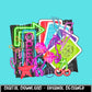 Neon Horse Collage | Digital Design | PNG | Sublimation | Newspaper | Retro Western | Country Shirt Design | Trend Shirt | Y2K | Dice