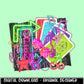 Neon Horse Collage | Digital Design | PNG | Sublimation | Newspaper | Retro Western | Country Shirt Design | Trend Shirt | Y2K | Dice