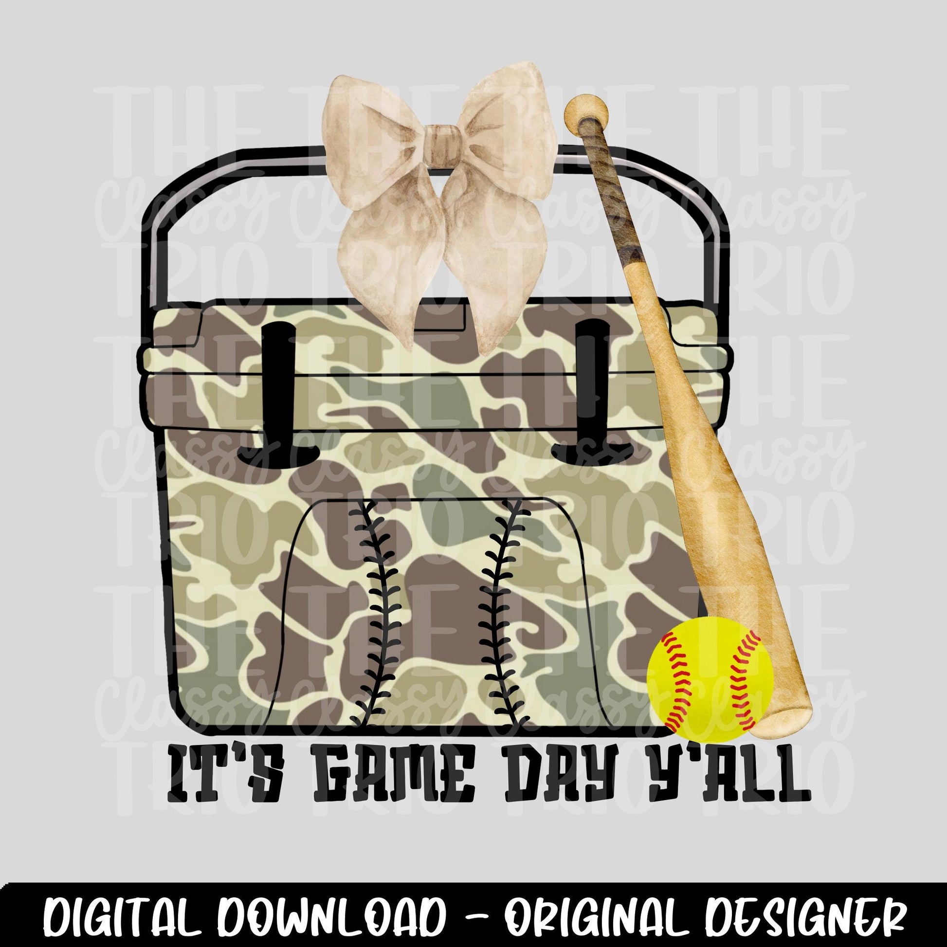 Old School Camo Cooler | It' Game Day Y'all | Football | Softball | Digital Design | PNG | Popular Trending Spirit Mascot | Shirt
