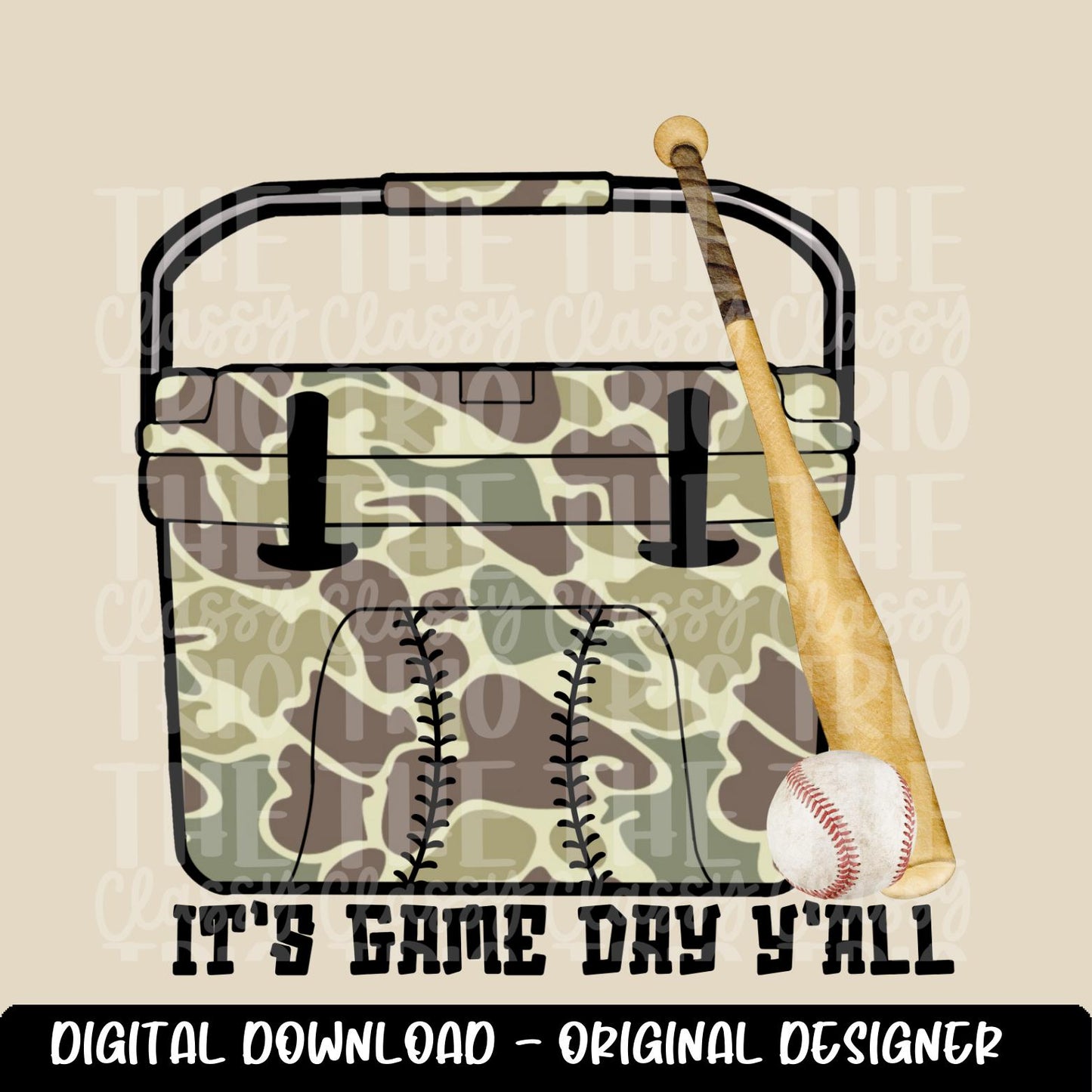 Old School Camo Cooler | It' Game Day Y'all | Football | Baseball | Digital Design | PNG | Popular Trending Spirit Mascot | Shirt