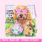 Preppy Soccer Dog Golden Doodle | PNG | Digital Design | Floral | Ball Game | Sublimation | Shirt Design | Sports in Spring