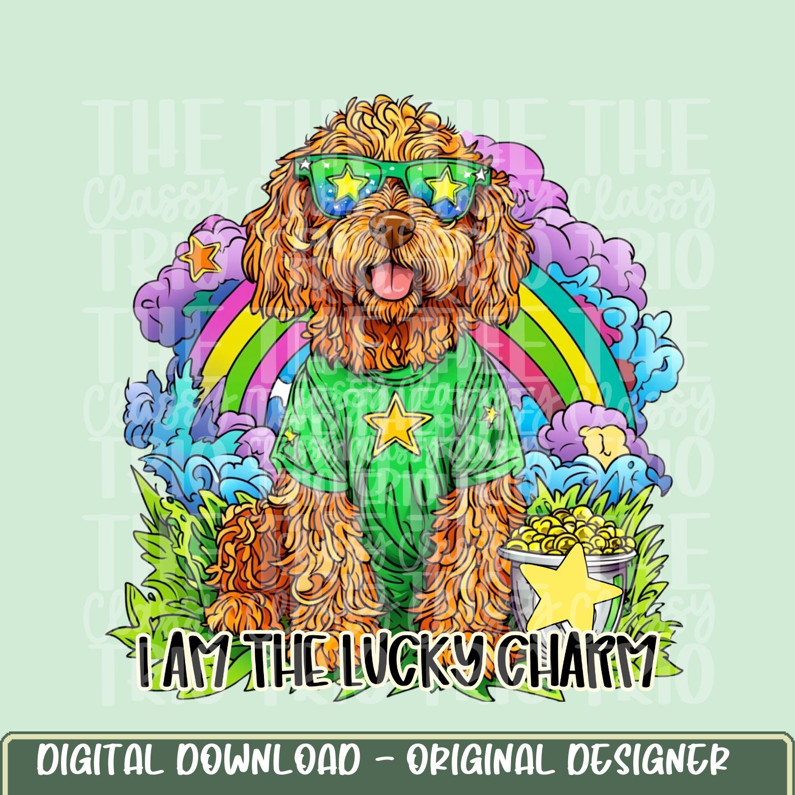 Faux Rhinestone Irish Lucky Dog | Digital Design | PNG | Sublimation | DTF | St Patricks Day | Western Shirt Design | Kid Design | Trending