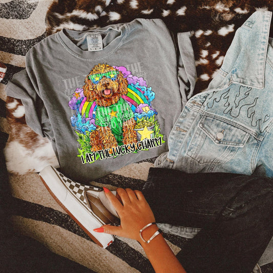 Faux Rhinestone Irish Lucky Dog | Digital Design | PNG | Sublimation | DTF | St Patricks Day | Western Shirt Design | Kid Design | Trending