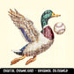 Faux Rhinestone Mallard Duck Flying Baseball | Digital Design | PNG | Sublimation | DTF | Agriculture | Hunting Shirt Design | Trending