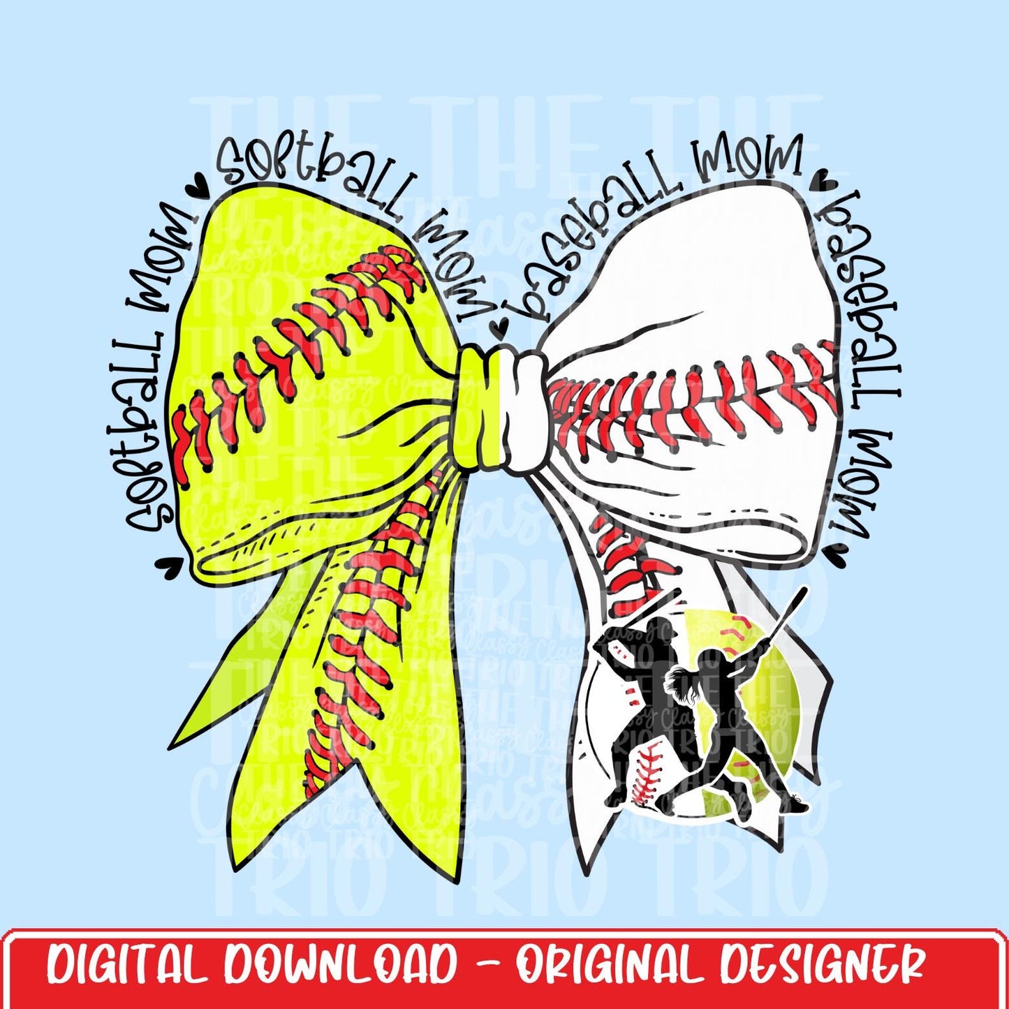 Softball and Baseball Mom | Digital Design | PNG | Sublimation | Coquette | Bow| Shirt Design | Trending | Mom of Both